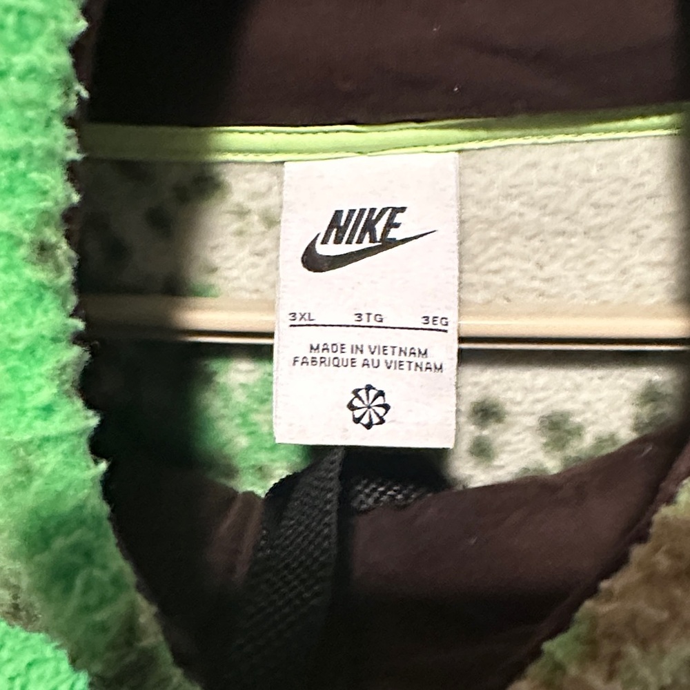 Nike Sport Essentials Half-Zip Sherpa Pullover Green and Brown 3XL - Picture 2 of 9